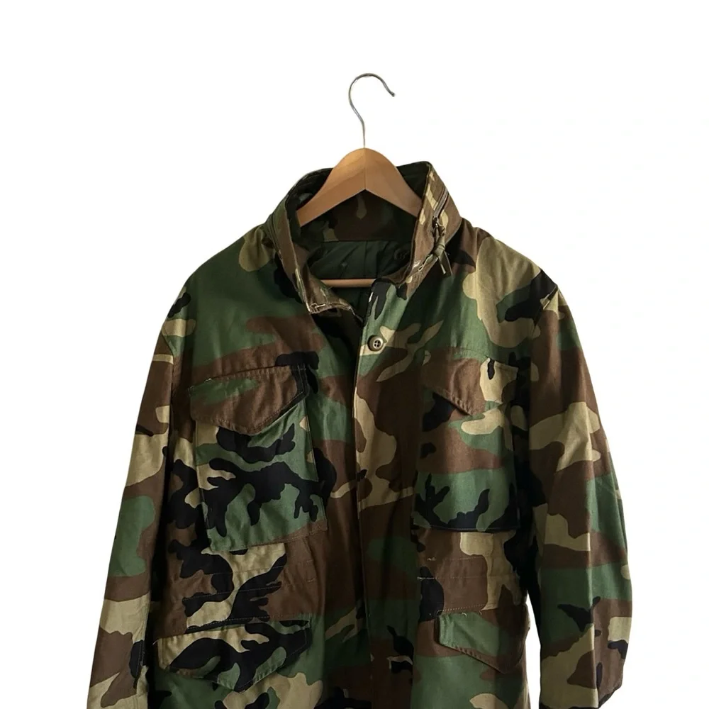 Men’s Vintage Golden Mfg. Co. Green Camo Water Resistant Hooded Jacket Coat
